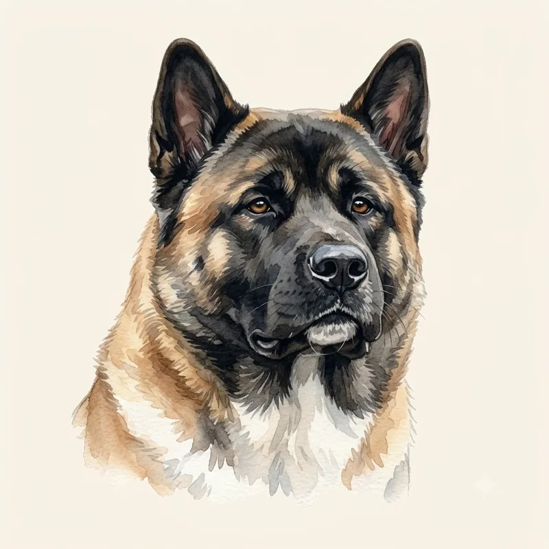 American Akita illustration