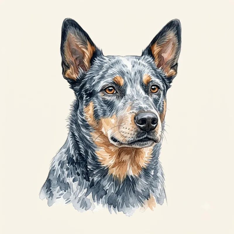 Australian Cattle Dog (Blue Heeler) illustration