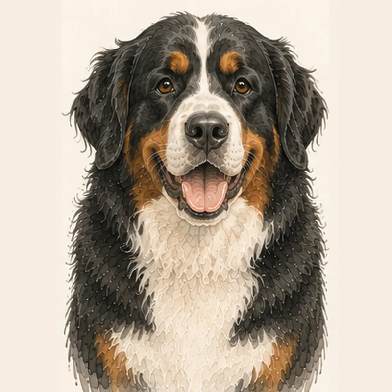 Bernese Mountain Dog illustration