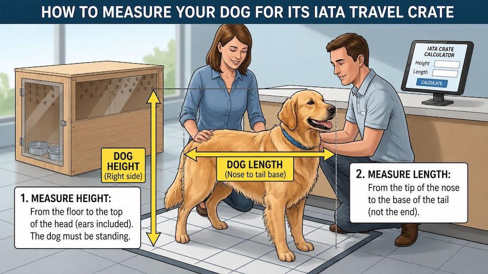 How to measure your dog for its IATA travel crate