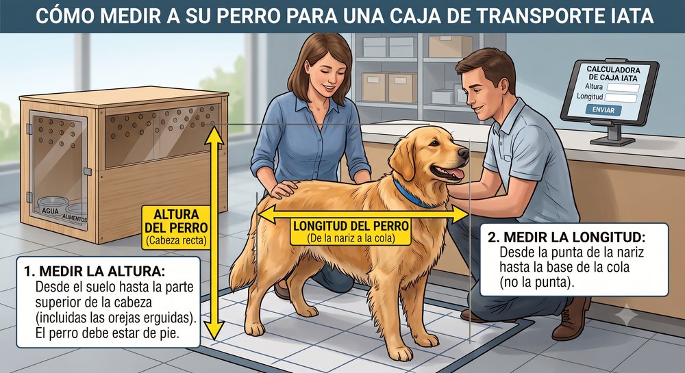 Cómo medir a tu perro para su jaula de transporte IATA